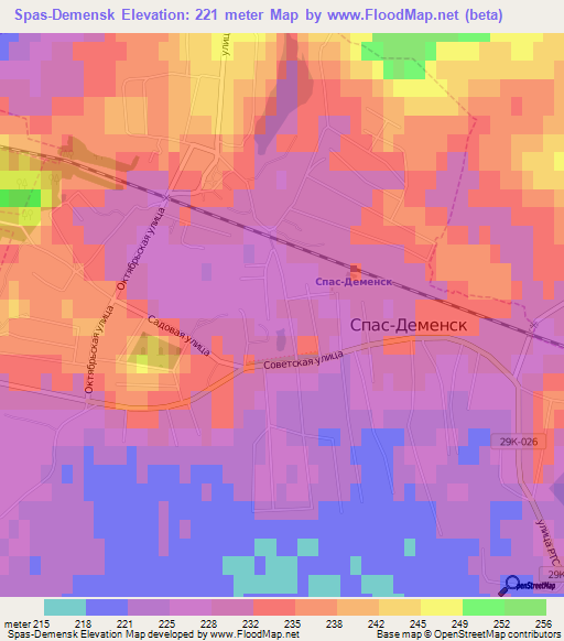 Spas-Demensk,Russia Elevation Map