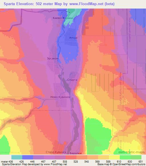 Sparta,Russia Elevation Map