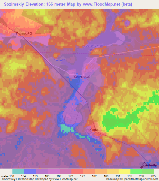 Sozimskiy,Russia Elevation Map