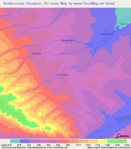 Sovkhoznoye,Russia Elevation Map