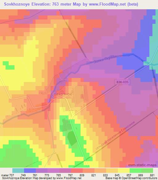 Sovkhoznoye,Russia Elevation Map