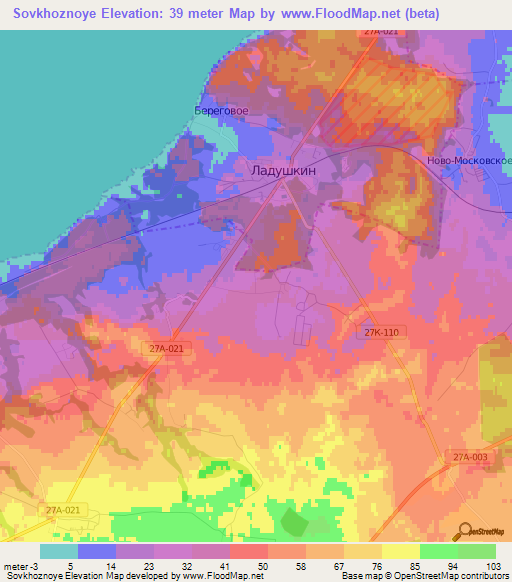 Sovkhoznoye,Russia Elevation Map