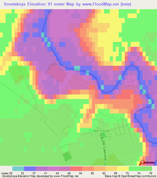 Sovetskoye,Russia Elevation Map