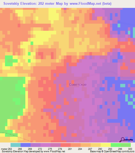 Sovetskiy,Russia Elevation Map