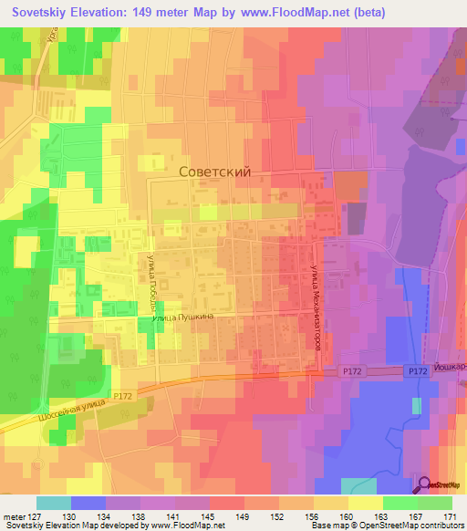 Sovetskiy,Russia Elevation Map