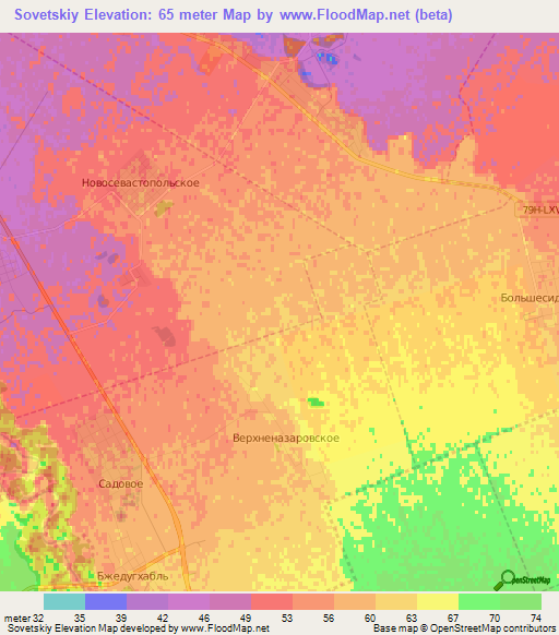 Sovetskiy,Russia Elevation Map