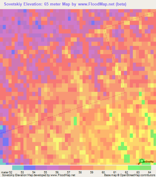 Sovetskiy,Russia Elevation Map