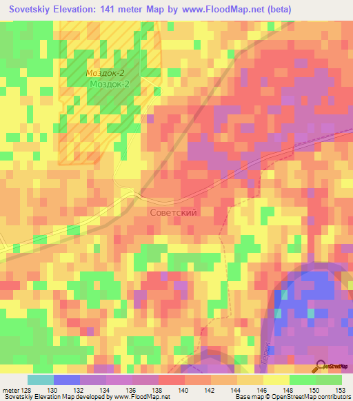 Sovetskiy,Russia Elevation Map