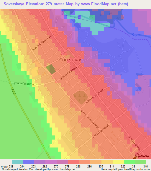 Sovetskaya,Russia Elevation Map