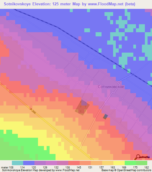 Sotnikovskoye,Russia Elevation Map