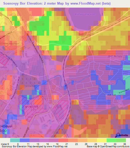 Sosnovyy Bor,Russia Elevation Map