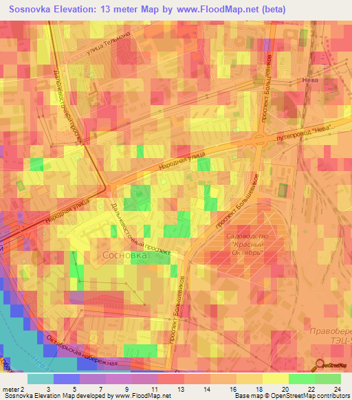 Sosnovka,Russia Elevation Map