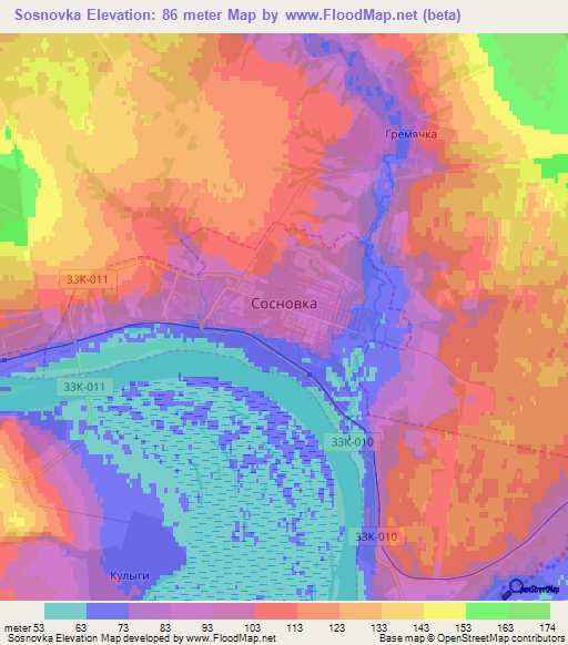 Sosnovka,Russia Elevation Map