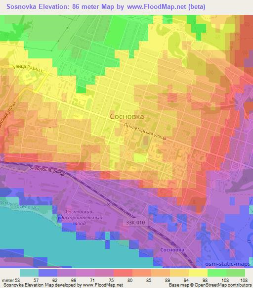 Sosnovka,Russia Elevation Map