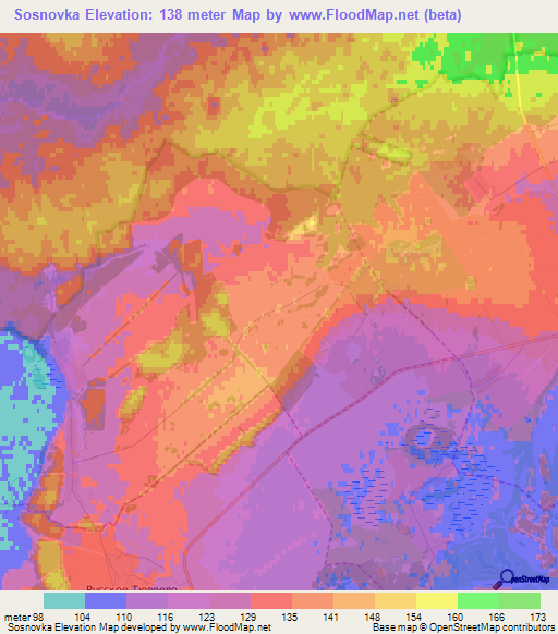 Sosnovka,Russia Elevation Map