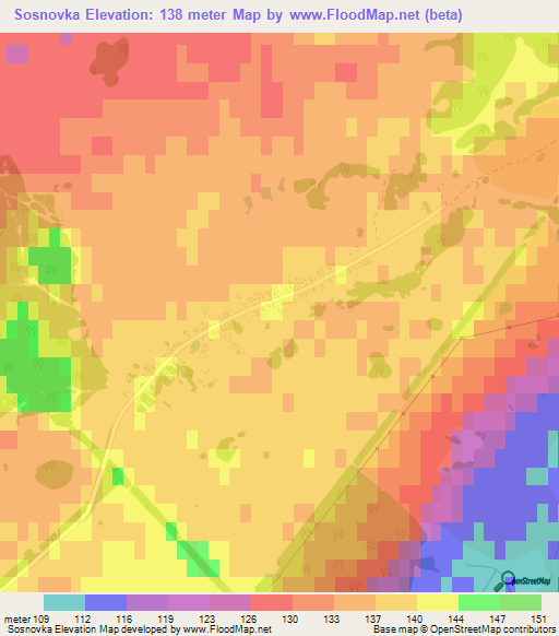 Sosnovka,Russia Elevation Map