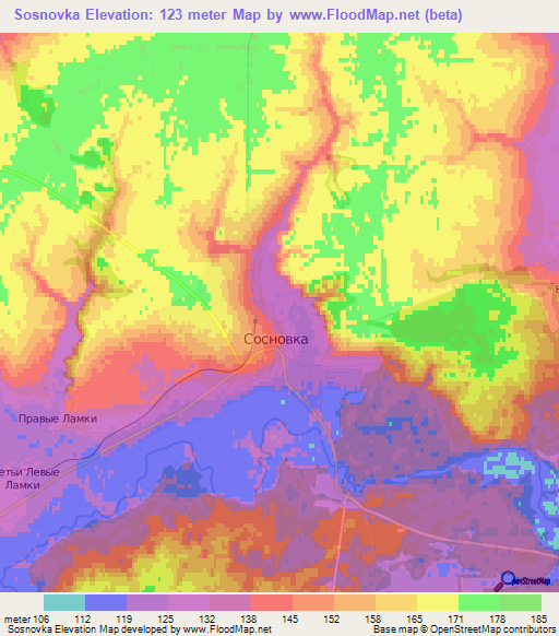 Sosnovka,Russia Elevation Map