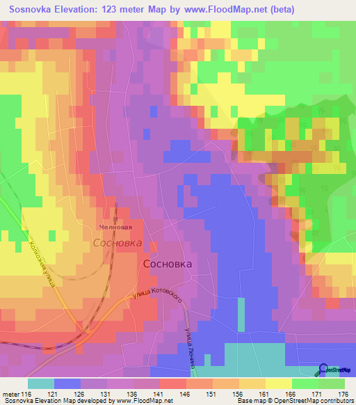 Sosnovka,Russia Elevation Map