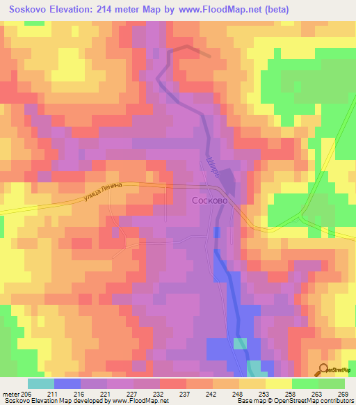 Soskovo,Russia Elevation Map