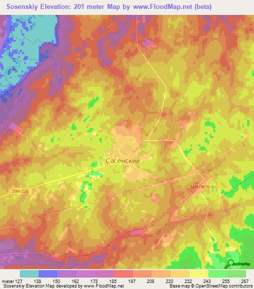 Sosenskiy,Russia Elevation Map