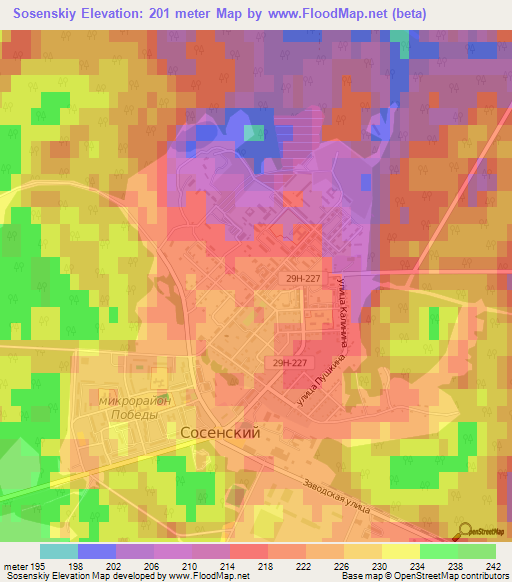 Sosenskiy,Russia Elevation Map