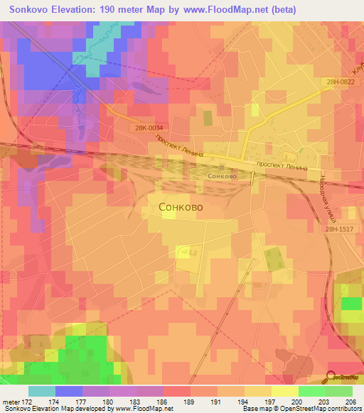 Sonkovo,Russia Elevation Map