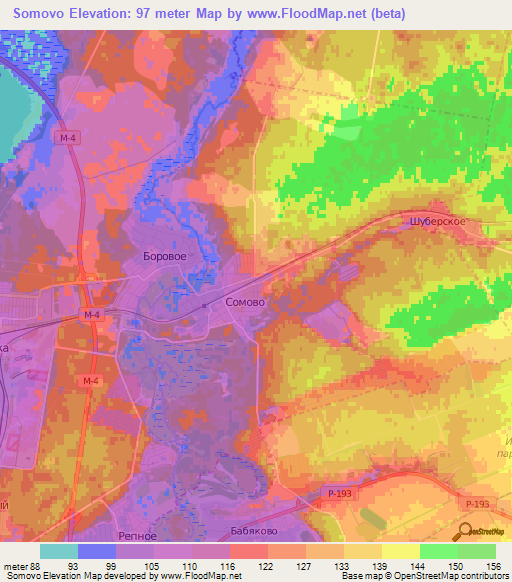 Somovo,Russia Elevation Map