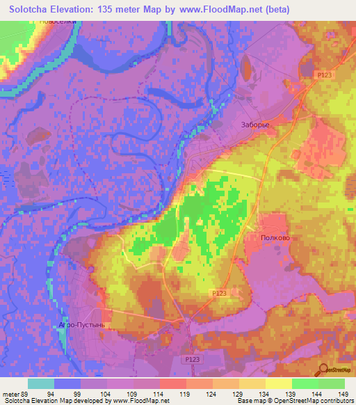 Solotcha,Russia Elevation Map