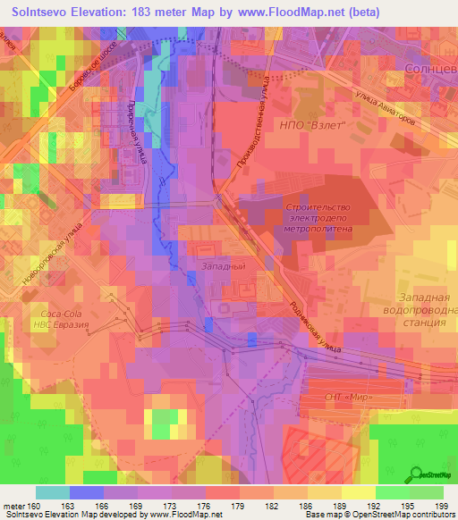 Solntsevo,Russia Elevation Map