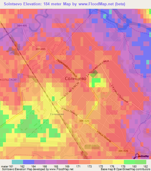 Solntsevo,Russia Elevation Map