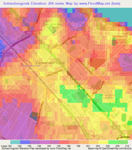 Solnechnogorsk,Russia Elevation Map
