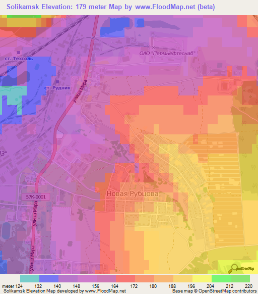 Solikamsk,Russia Elevation Map