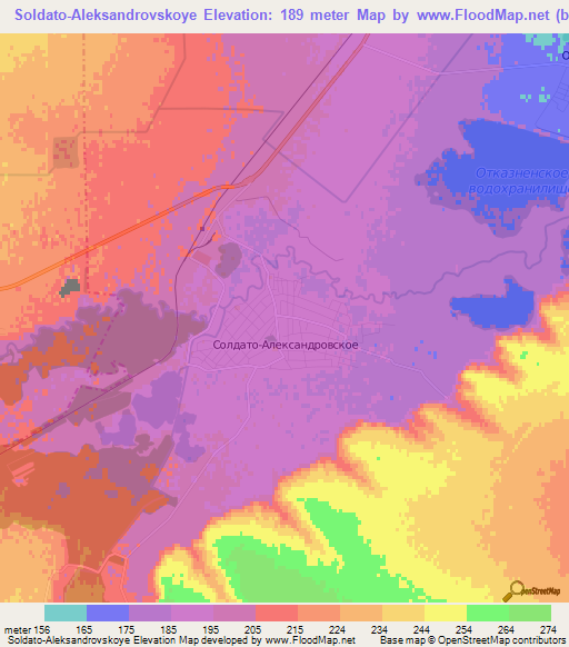 Soldato-Aleksandrovskoye,Russia Elevation Map