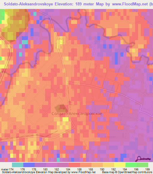Soldato-Aleksandrovskoye,Russia Elevation Map