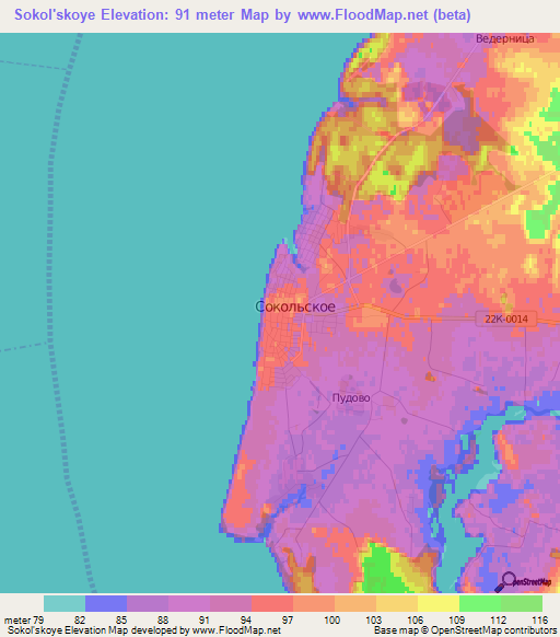 Sokol'skoye,Russia Elevation Map