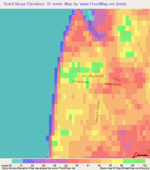 Sokol'skoye,Russia Elevation Map