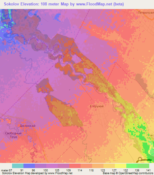 Sokolov,Russia Elevation Map