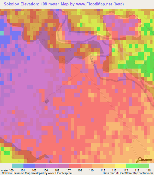 Sokolov,Russia Elevation Map