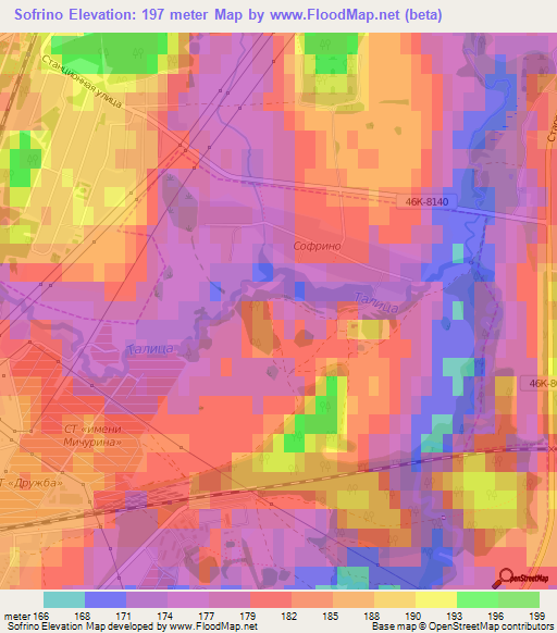 Sofrino,Russia Elevation Map