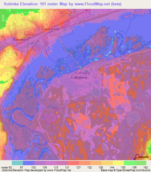 Sobinka,Russia Elevation Map