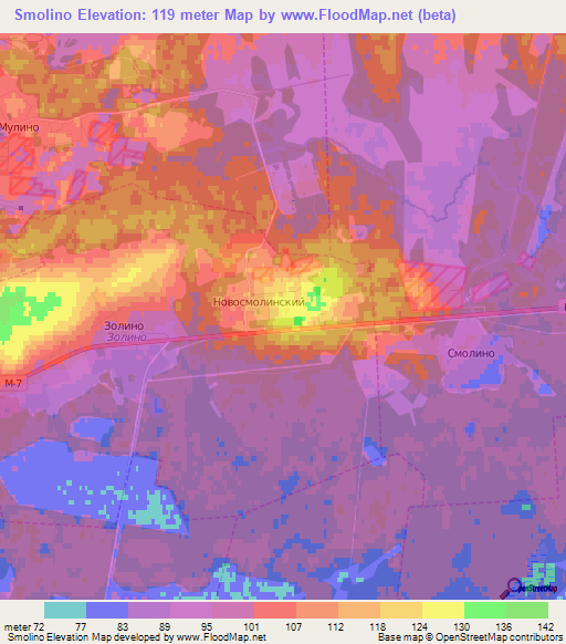 Smolino,Russia Elevation Map