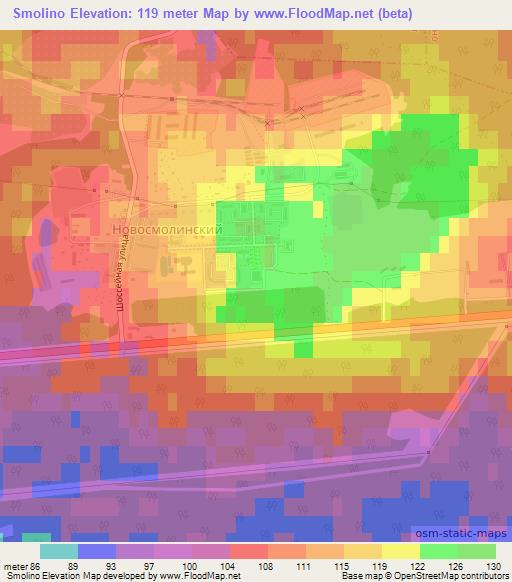 Smolino,Russia Elevation Map