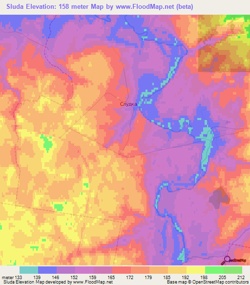 Sluda,Russia Elevation Map