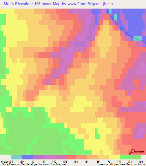 Sluda,Russia Elevation Map