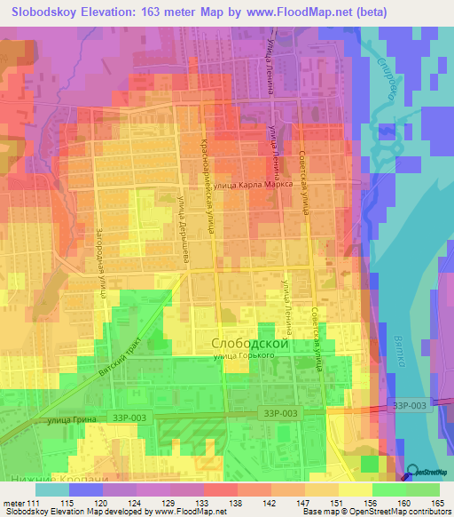 Slobodskoy,Russia Elevation Map
