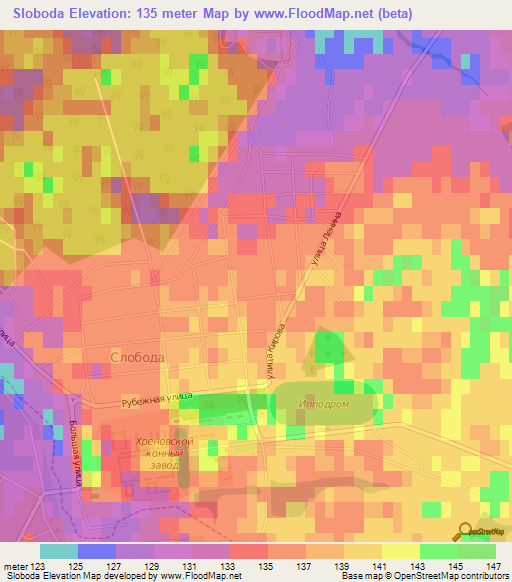 Sloboda,Russia Elevation Map