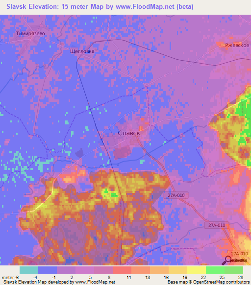 Slavsk,Russia Elevation Map