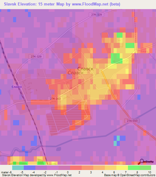 Slavsk,Russia Elevation Map