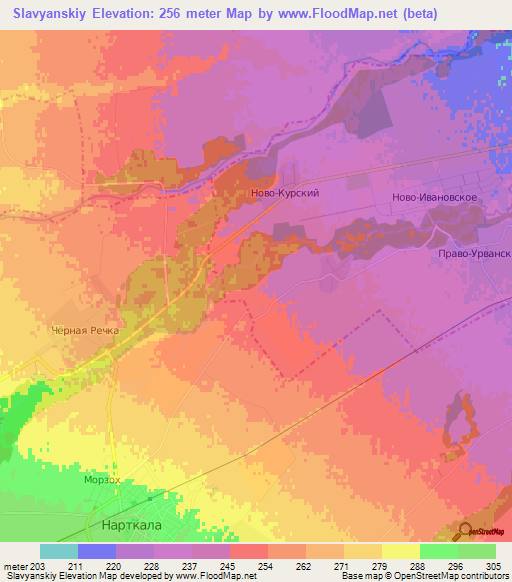 Slavyanskiy,Russia Elevation Map