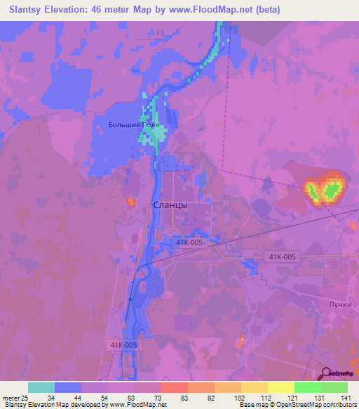 Slantsy,Russia Elevation Map